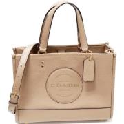 Pre-owned Leather handbags Coach Pre-owned , Beige , Dames