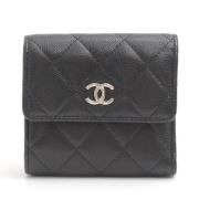 Pre-owned Leather wallets Chanel Vintage , Black , Dames