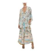 Kleurrijke Bedrukte Maxi Kimono Camilla , Multicolor , Dames