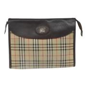 Pre-owned Canvas clutches Burberry Vintage , Beige , Dames