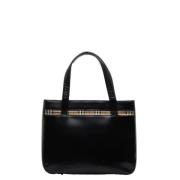 Pre-owned Leather handbags Burberry Vintage , Black , Dames