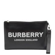 Pre-owned Leather clutches Burberry Vintage , Black , Dames