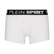 Witte Boxershorts met Logo Plein Sport , White , Heren