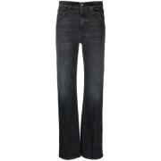 Zwarte high-waisted straight-leg jeans Dondup , Black , Dames