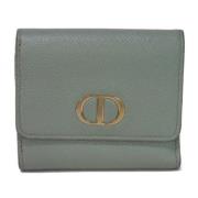 Pre-owned Leather wallets Dior Vintage , Gray , Dames