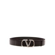 Stijlvolle Leren Riem Valentino Garavani , Black , Heren