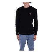 Zwart Logo Front Sweater Guess , Black , Heren