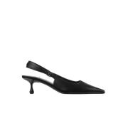 Zwarte leren pumps met logo Jimmy Choo , Black , Dames