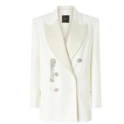 Witte Jas met Appliqué Details Pinko , White , Dames