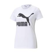 Logo TShirt - Wit, Ronde Hals, Korte Mouwen Puma , White , Dames