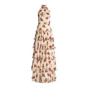 Multilayer Bloemenjurk Ralph Lauren , White , Dames