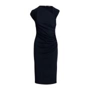 Navy jurk met asymmetrische halslijn Ralph Lauren , Blue , Dames