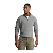 Luxe Wool Quarter-Zip Sweater Ralph Lauren , Gray , Heren