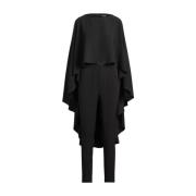 Zwarte jumpsuit met cape Ralph Lauren , Black , Dames