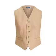 Beige Katoenen Gilet Ralph Lauren , Beige , Dames