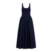 Donkerblauwe midi jurk Ralph Lauren , Blue , Dames