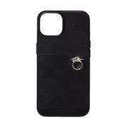 iPhone 14 Leren Hoes Zwart Trussardi , Black , Unisex