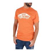 Katoen Logo TShirt - Oranje Print Vans , Orange , Heren