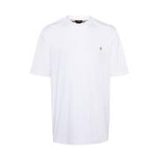 Witte Katoenen Logo T-shirt Crew Neck Hugo Boss , White , Heren