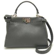 Pre-owned Leather handbags Fendi Vintage , Gray , Dames