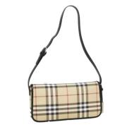 Pre-owned Leather shoulder-bags Burberry Vintage , Beige , Dames