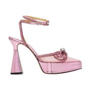 Roze platformhakken met dubbele strik Mach & Mach , Pink , Dames