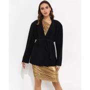 Zwarte Oversized Blazer met Riem Norma Kamali , Black , Dames