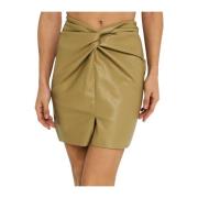 Beige Vegan Leren Minirok Nanushka , Green , Dames