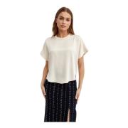 Beige Addy Dames T-shirt Korte Mouw Simkhai , Beige , Dames