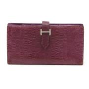 Pre-owned Leather wallets Hermès Vintage , Purple , Dames