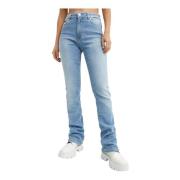 Hoge blauwe jeans met rits Philipp Plein , Blue , Dames