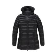 Zwarte Winter Donsjas met Bont RefrigiWear , Black , Dames