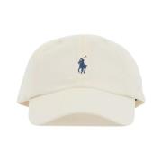 Roomwitte pet met klep en logo Ralph Lauren , White , Dames