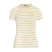 T-shirt met gele strepen met logo Ralph Lauren , Yellow , Dames