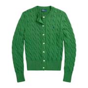 Katoenen groene vest met logo Ralph Lauren , Green , Dames