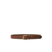 Gevlochten leren riem Ralph Lauren , Brown , Dames