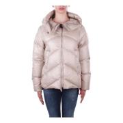 Beige Jas met Capuchon en Rits Afterlabel , Beige , Dames