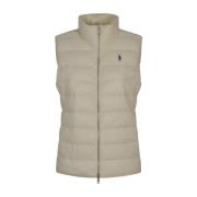 Roomwit Gewatteerd Vest Ralph Lauren , Beige , Dames