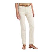 Hoge taille jeans met rechte pijpen Ralph Lauren , Beige , Dames