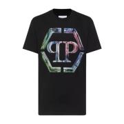 Zwart Kristal Logo T-shirt Philipp Plein , Black , Heren