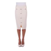 Beige Rok met knoopdetail Blugirl , Beige , Dames