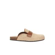 Beige raffia muiltjes met leren details JW Anderson , Beige , Dames