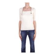 Witte Sweater met Cut-Out Detail Liu Jo , White , Dames