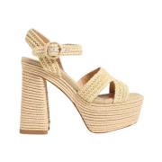 Beige Platform Sandalen Adriana Stijl Castañer , Beige , Dames