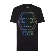 Zwarte Hexagon T-shirt Philipp Plein , Black , Heren