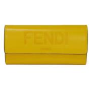 Pre-owned Leather wallets Fendi Vintage , Yellow , Dames