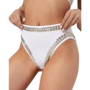 Studded Bikini Broek Hoge Taille Norma Kamali , White , Dames