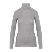 Kasjmier Zijde Turtleneck Sweater Brunello Cucinelli , Gray , Dames