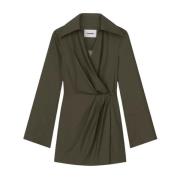 Khaki Mini Wrap Jurk Esma Nanushka , Green , Dames