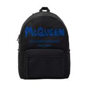 Zwarte Logo Rugzak Alexander McQueen , Black , Unisex